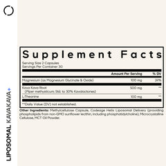 Codeage Liposomal Kava Kava capsules arranged for consumption and daily use