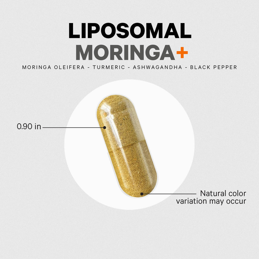 Codeage Liposomal Moringa+ vegan non-GMO dairy-free capsule image.