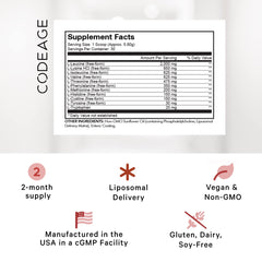 Codeage Liposomal Multi Amino+ being poured for a quick, easy mix.