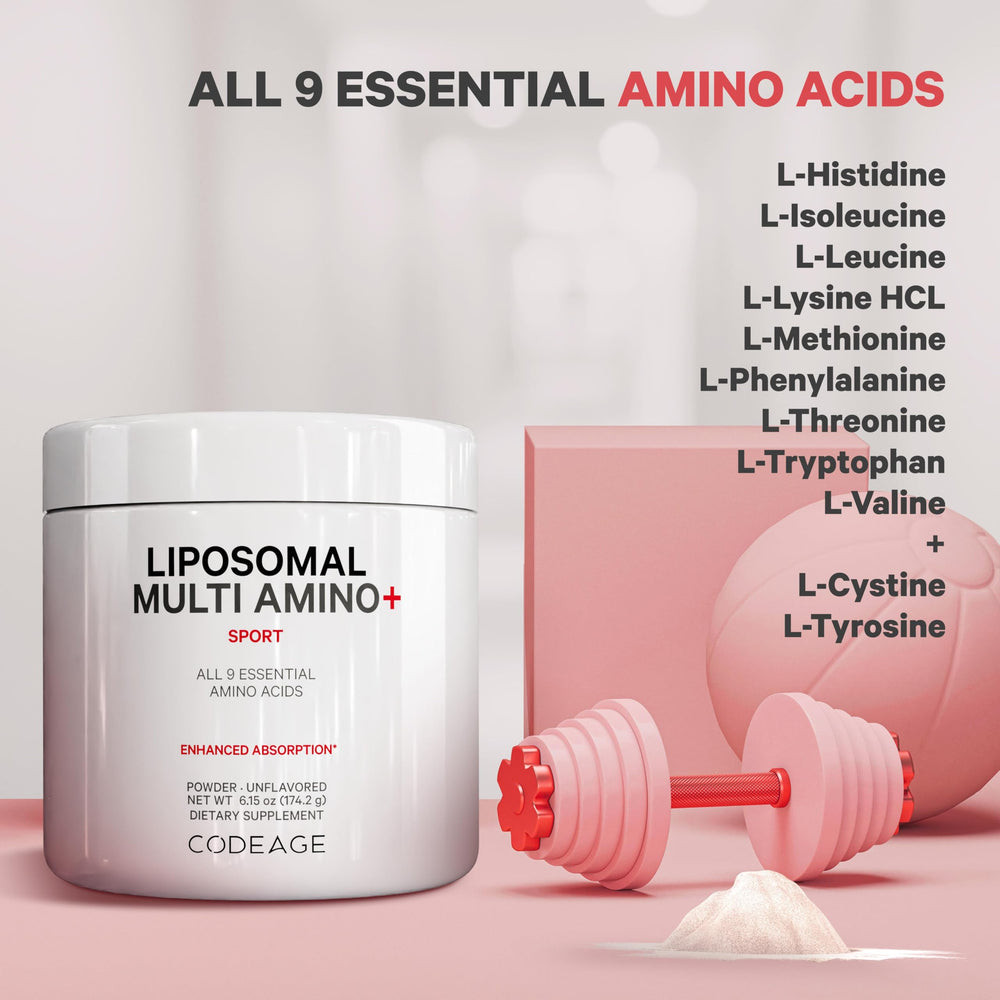 Codeage Liposomal Multi Amino+ scoop provides convenient daily portions.