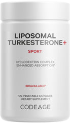 Codeage Liposomal Turkesterone bottle for daily athletic support and convenience.