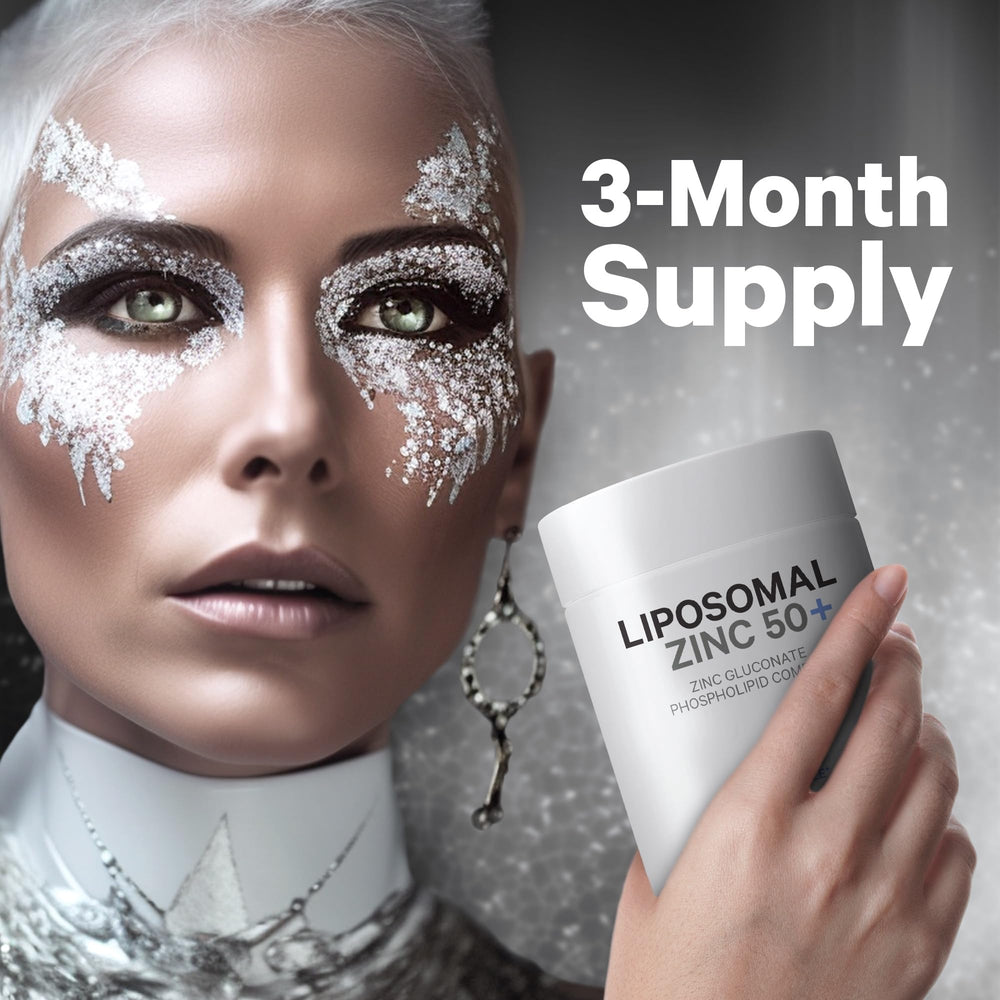 Codeage Liposomal Zinc packaging highlights gluten-free and soy-free status.