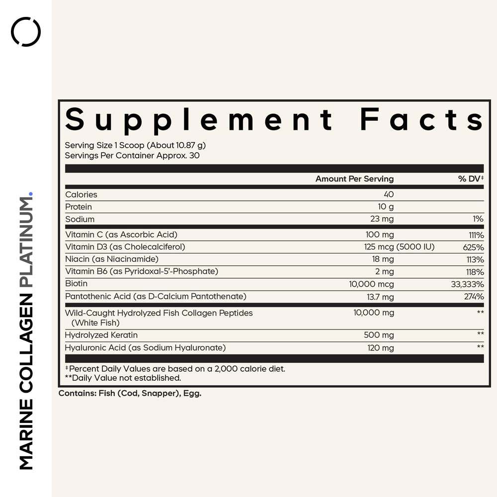 Codeage Marine Collagen Platinum powder scoop ready for beverages