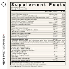 Codeage Men's Multivitamin 50+ label highlights key vitamins and minerals