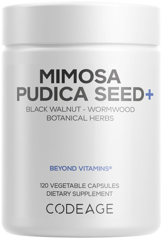 Codeage Mimosa Pudica seed capsules bottle front view for daily vegan use