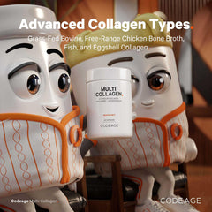 Codeage Multi Collagen capsules in hand demonstrate portable daily collagen intake