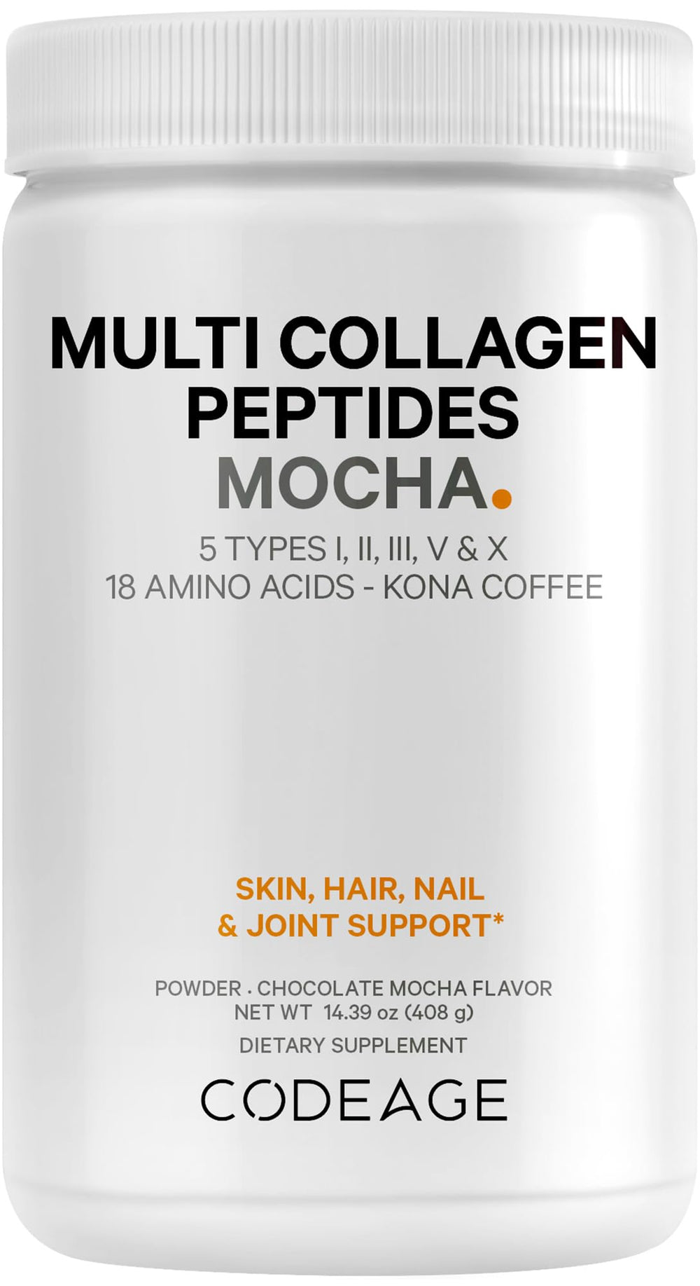 Codeage Multi Collagen Mocha Coffee Powder for a convenient morning boost.