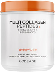 Codeage Multi Collagen Powder bottle in unflavored formula for easy daily use.