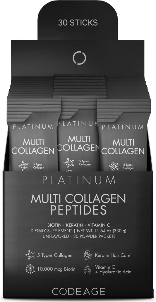 Codeage Multi Collagen stick packs label front showing premium blend
