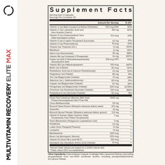 Codeage Multivitamin Recovery Elite Max bottle side view with dosing for active lifestyles.
