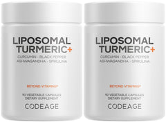 Codeage organic turmeric supplement bottle front with fermented botanicals for daily wellness.