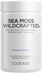 Codeage raw wildcrafted Irish sea moss bottle for daily wellness