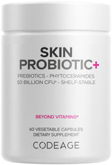 Codeage Skin Probiotics bottle label with 50B CFU for daily support
