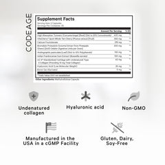 Codeage Supreme Joint Health bottle back shows ingredients and directions.