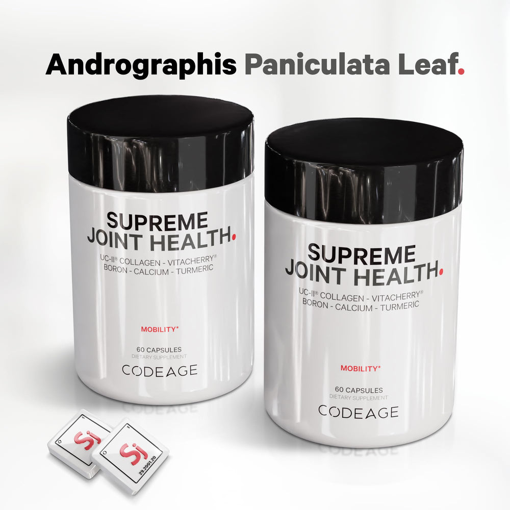 Codeage Supreme Joint Health turmeric and bromelain illustrate natural anti-inflammatory support.