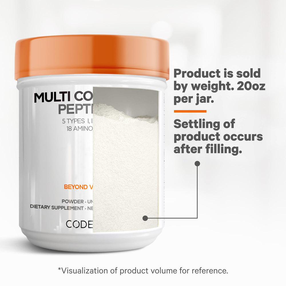Codeage unflavored collagen powder; zero flavor impact on foods and drinks.
