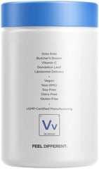 Codeage Veins Vitamins+ consumer reading bottle at home.