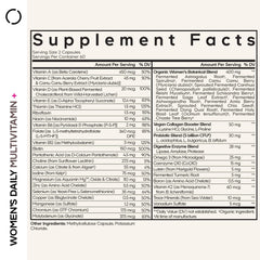 Codeage Women’s Daily Multivitamin bottle back label highlighting ingredients and vegan formula