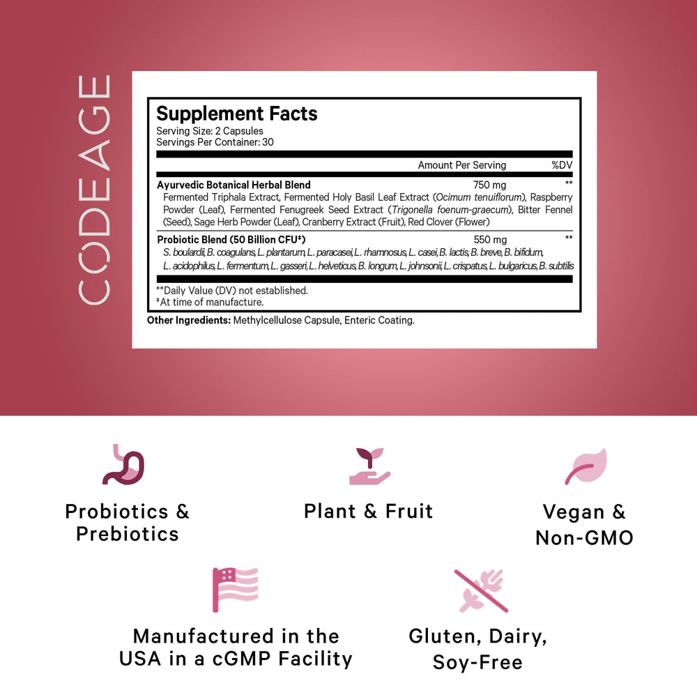 Codeage Women’s SBO Probiotic capsules ready for daily use.