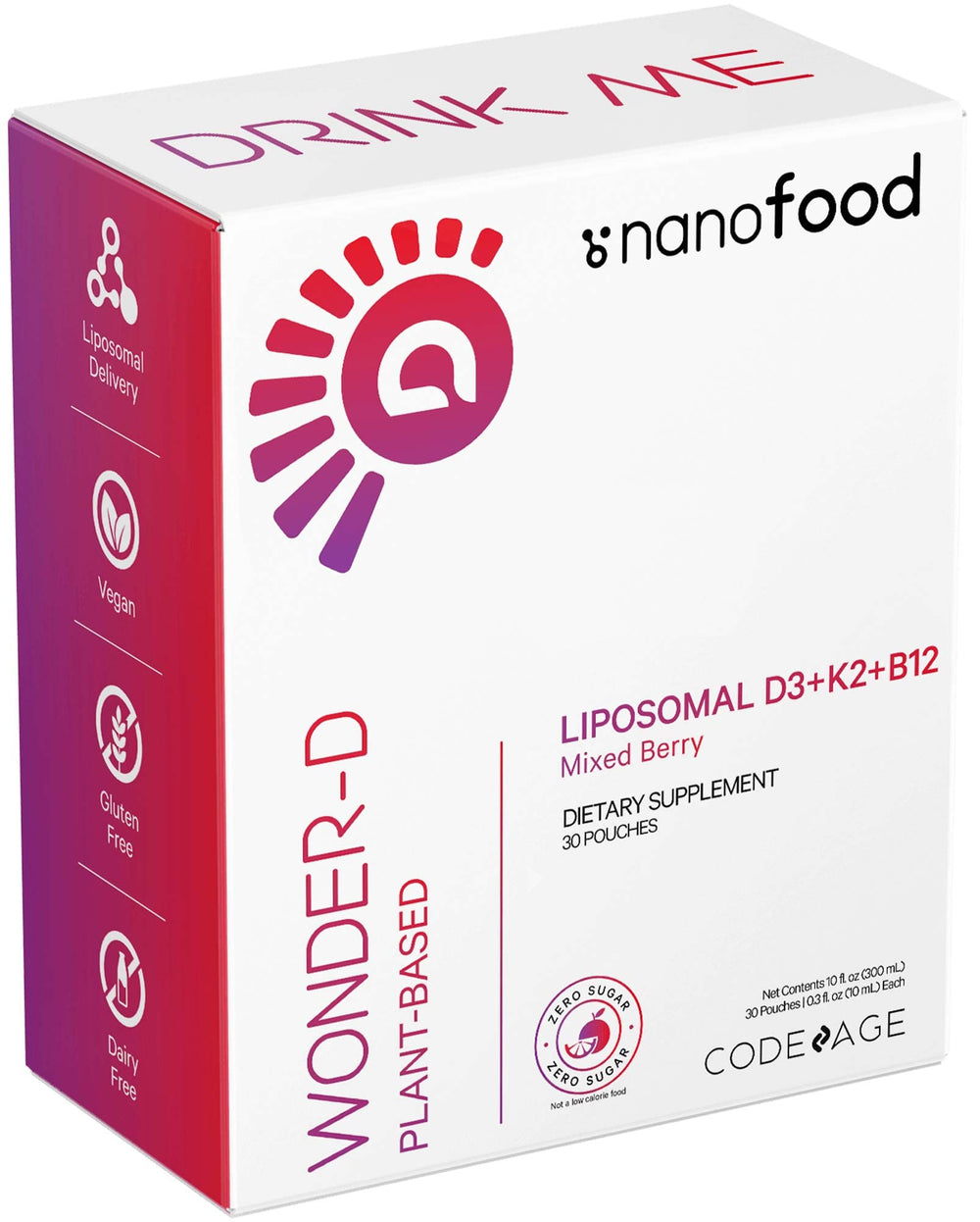Codeage Wonder-D 30-pack provides a monthly supply in convenient pouches.