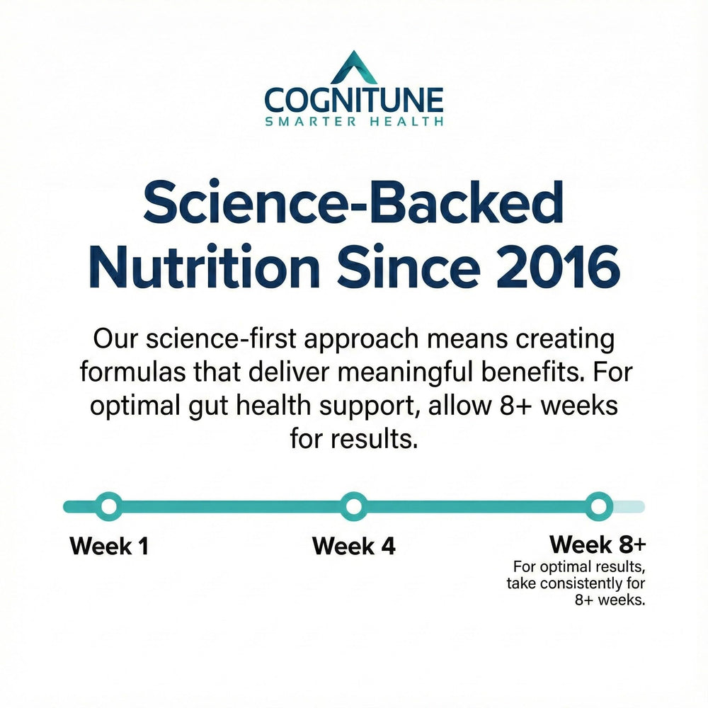 CogniTune bottle with daily-use routine reminder signaling long-term routine