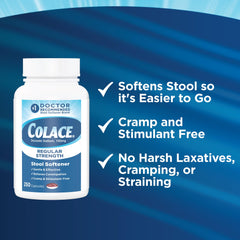 Postpartum-friendly Colace use for gentle stool softness and comfort.