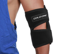 Cold One elbow ice soft brace wrap provides targeted cooling around the elbow.