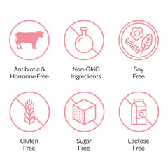 Collagen For Her ingredients blend showing bovine, marine, chicken, eggshell sources