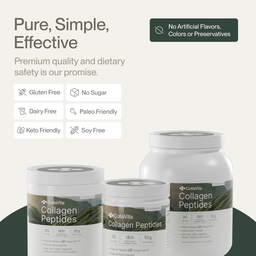 CollaVita Collagen Peptides dissolving in water with no aftertaste
