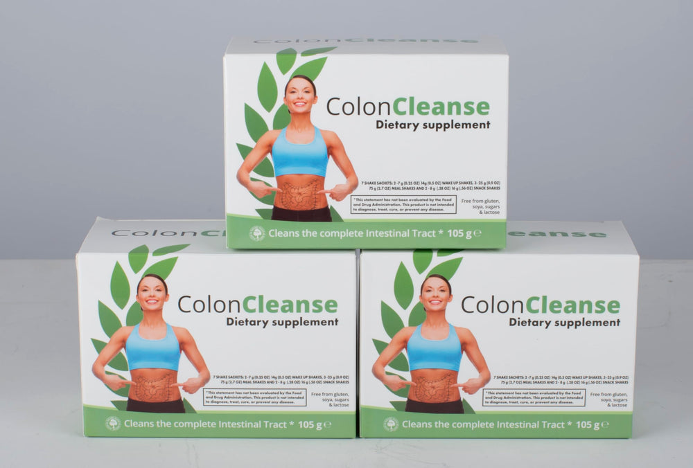 Colon Cleanse Program 3 Day glass with prepared drink showing user-friendly format