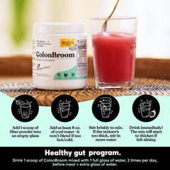 ColonBroom with water demonstrates practical mixing and consumption