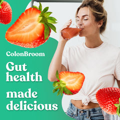 ColonBroom psyllium powder scoop highlights precise serving for fiber
