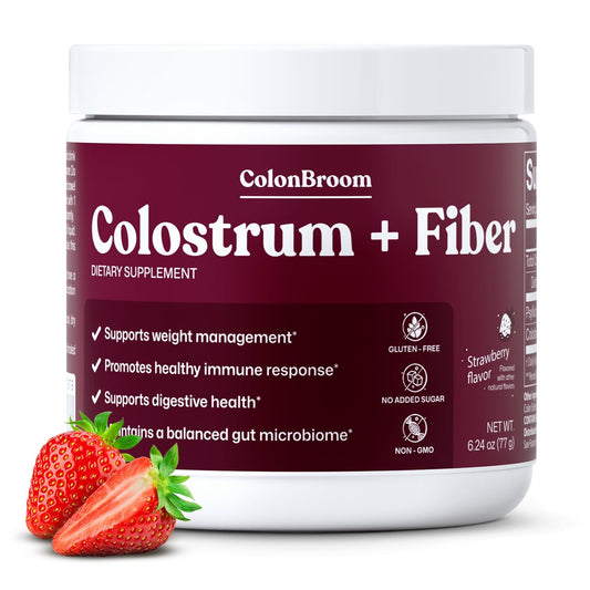 ColonBroom strawberry drink glass showcases flavor and daily digestive balance.
