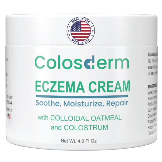 Colosderm eczema cream tube packaging for daily use on sensitive skin.