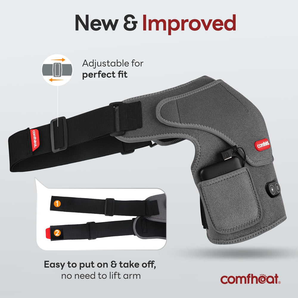 comfheat adjustable strap-fit adapts to different chest sizes