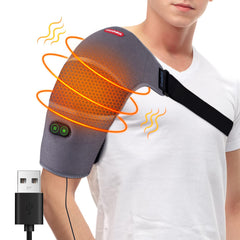 Comfheat almohadilla calor hombro con masaje suave para tensión.