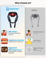 COMFIER back-buckle hand-free mode for easy, unattended massage.