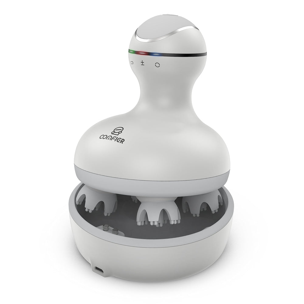 COMFIER electric head massager with four heads delivers deep kneading and relaxation