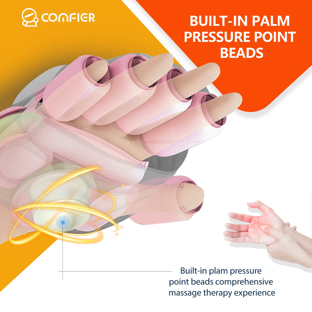 COMFIER massager shown on desk setup for easy post-work relief.