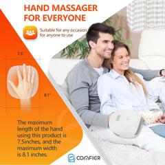 COMFIER massager focusing on fingers and knuckles for total relaxation.