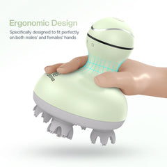 Recharge base and USB cable included with COMFIER scalp massager