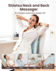 COMFIER Shiatsu back massager blue three massage modes for versatile relief.