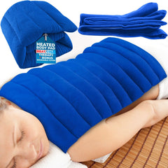 ComfortCloud XL heating pad on neck and shoulders provides soothing moist heat therapy for relief