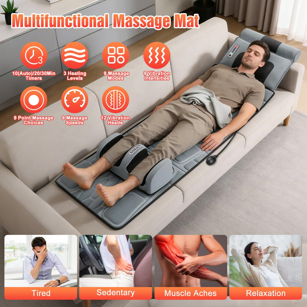 ComfyElect twelve massage nodes provide targeted back and leg relief.
