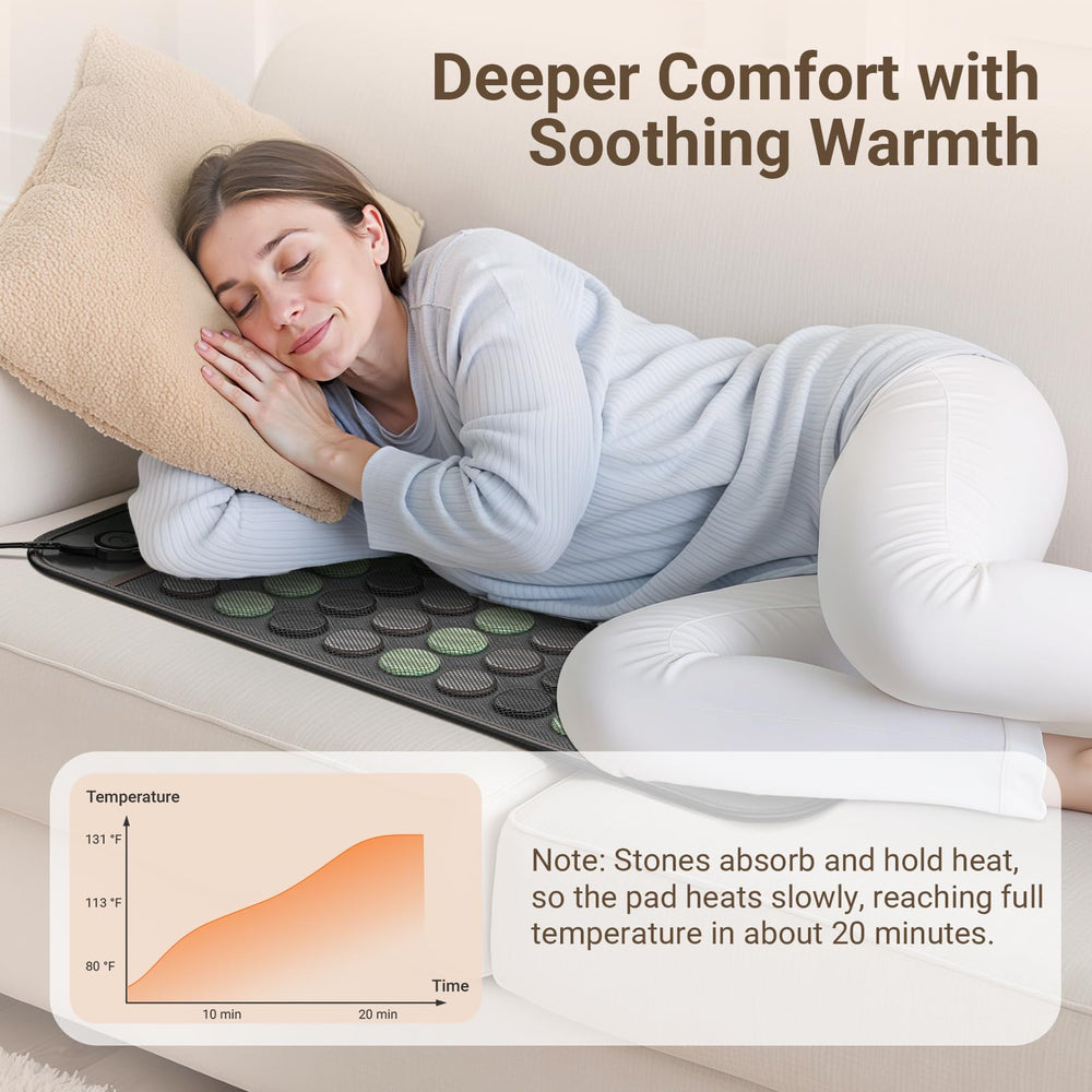 Comfytemp six heat levels and eight timer settings for personalized sessions.
