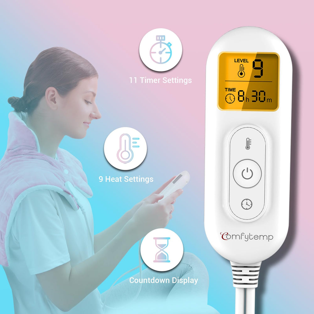 Comfytemp 9 heat settings tailor warmth to your preference.