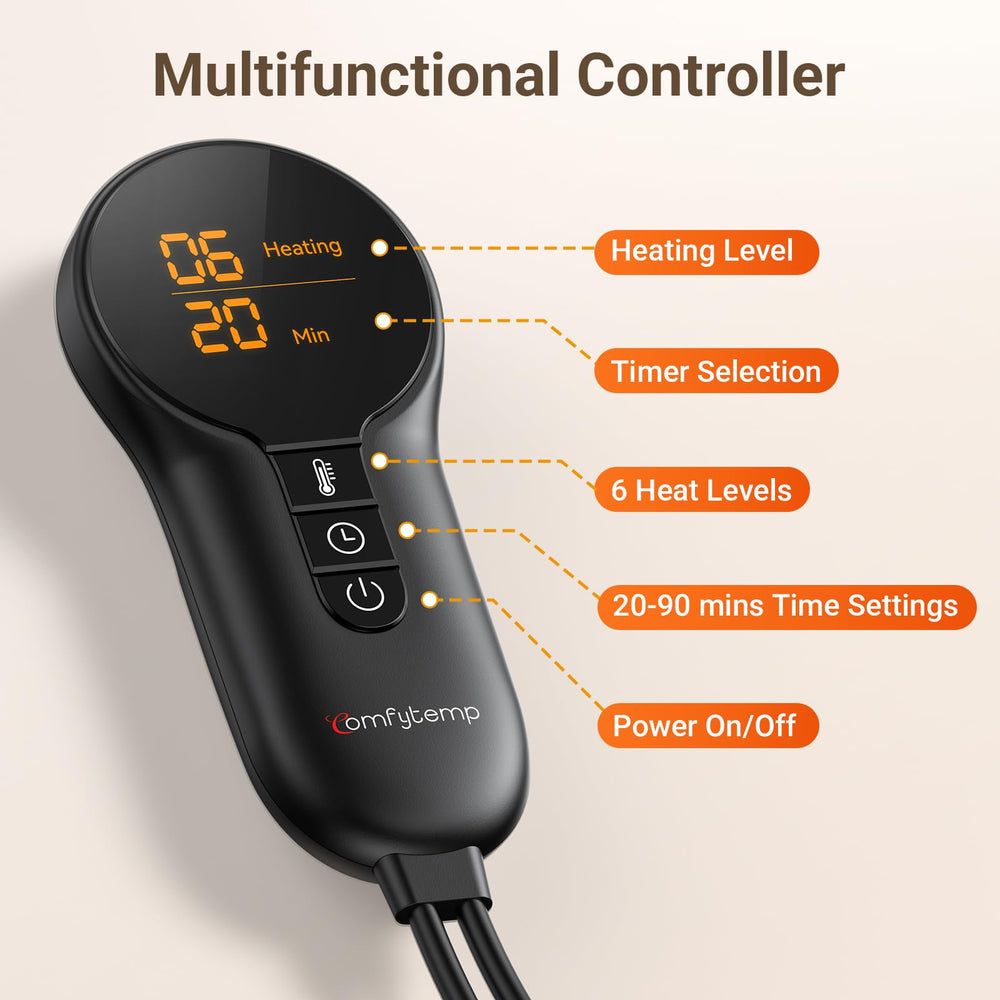 Comfytemp adjustable waist strap secures a comfortable fit.
