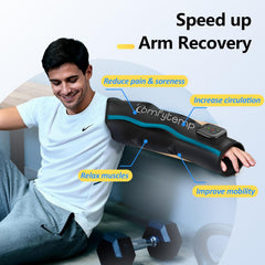 Comfytemp cordless arm massage sleeve with battery for portable relief.