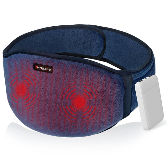 Comfytemp cordless back heating belt in use for mobility and comfort