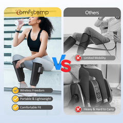 comfytemp cordless calf massager three airbags deliver gentle, even compression